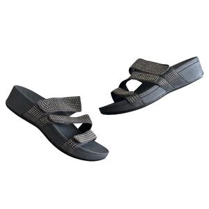 Vionic Pacific Alexis Gray Sandals Women’s Size 9 Summer Rhinestone